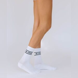 NWT Pear Varsity Be Kind White Crew Compression Socks